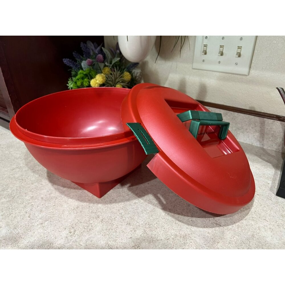 Vintage Iris Schwartz Holiday To GO Party Bowl with Carrying Handle